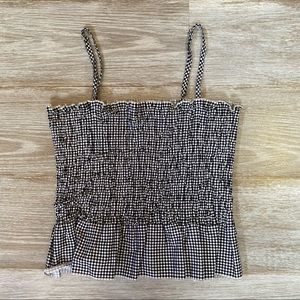 SAY WHAT? Smocked Gingham Tank